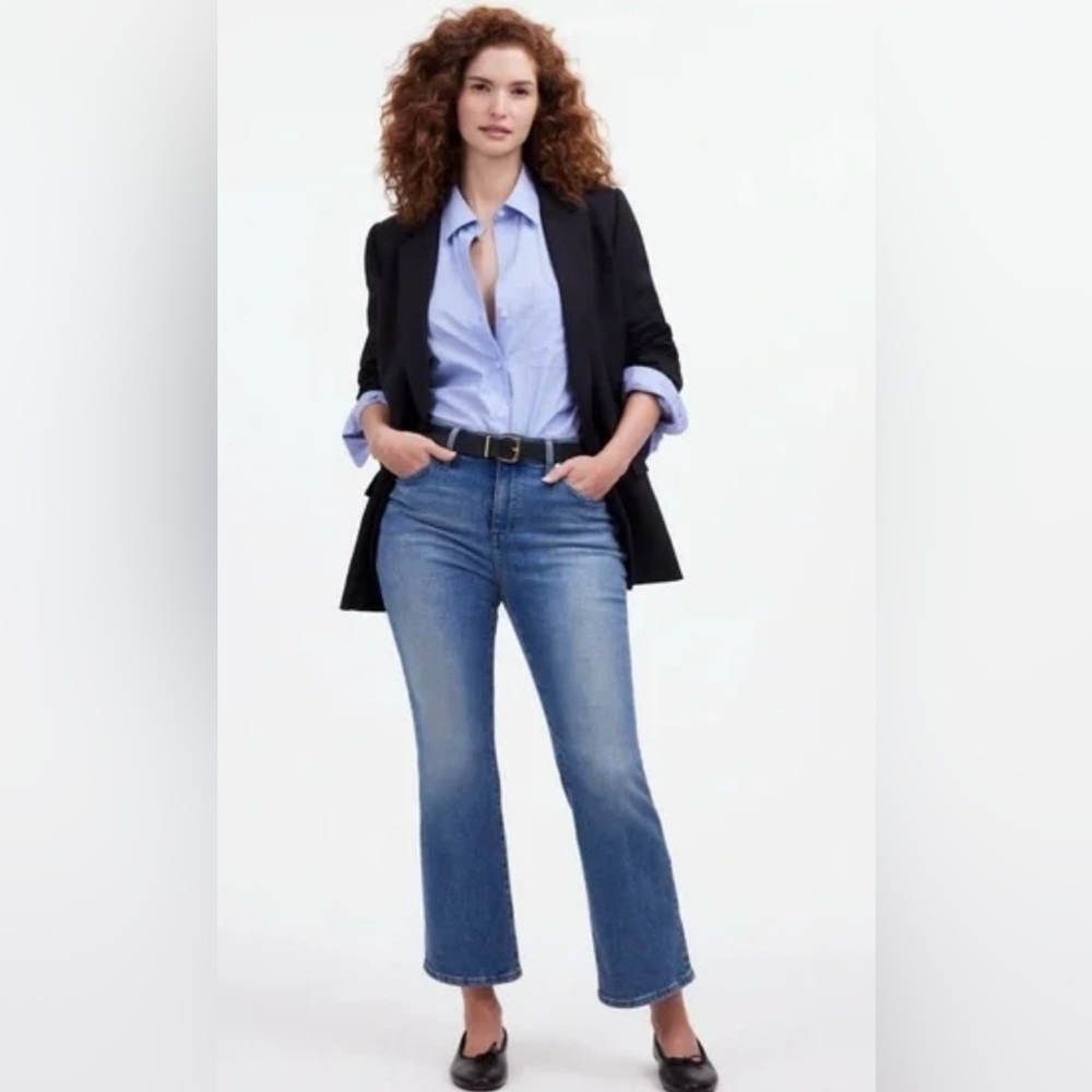 NWT Madewell Curvy Kick Out Crop Jeans in Medium Wash, Mid Rise, Size 25